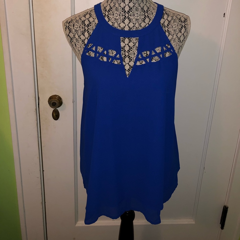 Blue sleeveless top